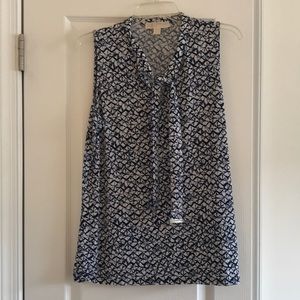 Michael Kors blue & white print blouse.